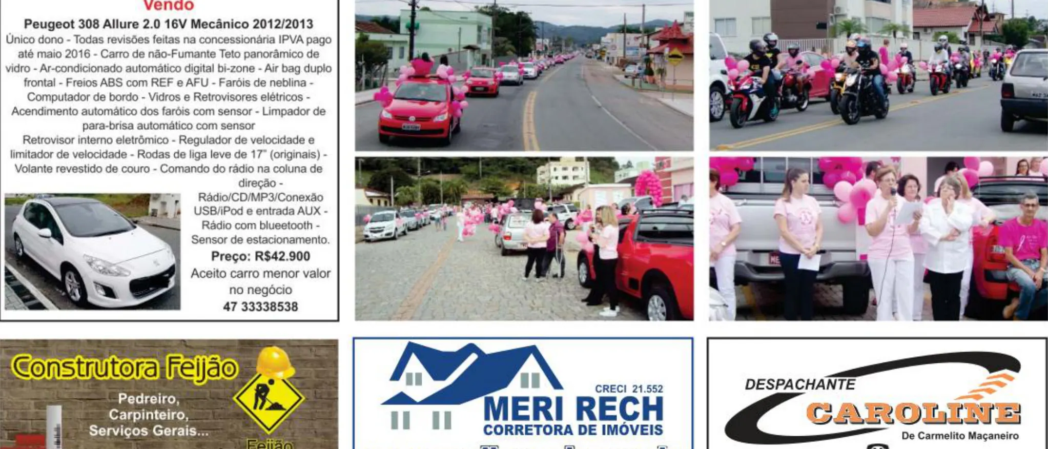 Carreata destaca movimento Outubro Rosa em Apiúna