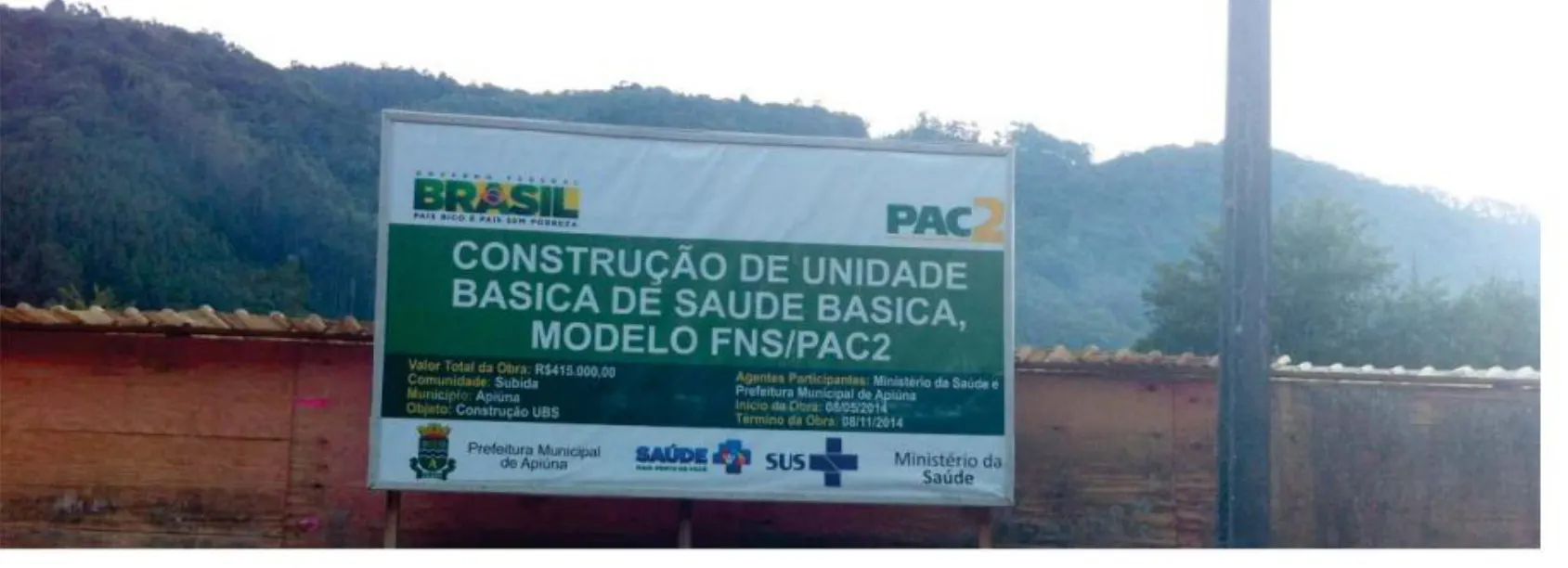 Segue construção da UBS na localidade de Subida