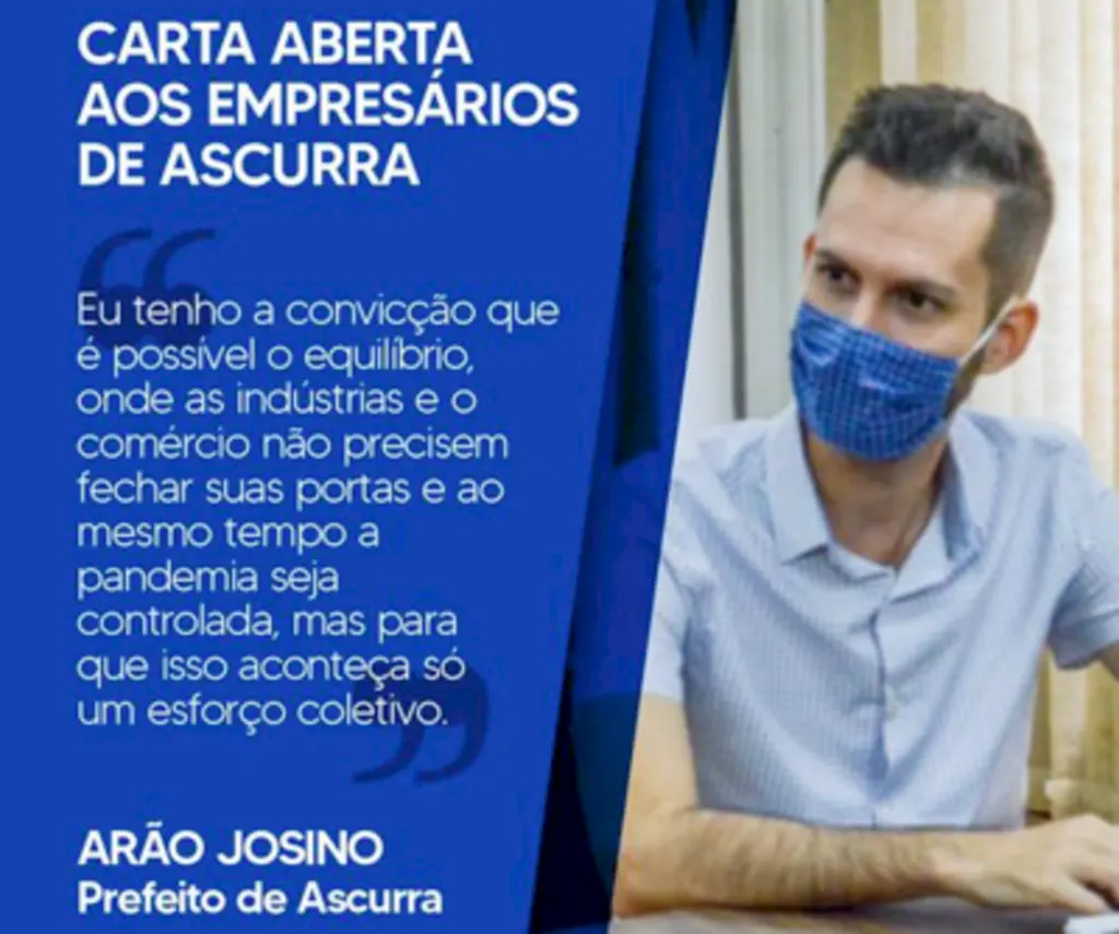 Prefeito de Ascurra apresenta CARTA ABERTA aos empresários