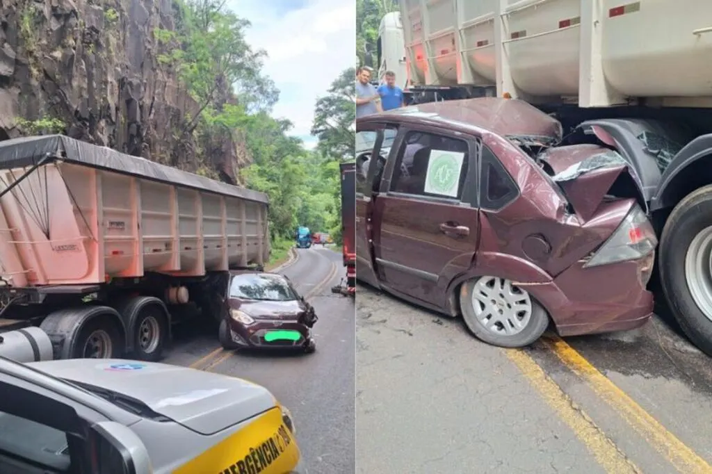 O milagre entre as ferragens após grave acidente na SC-283 em Guatambu