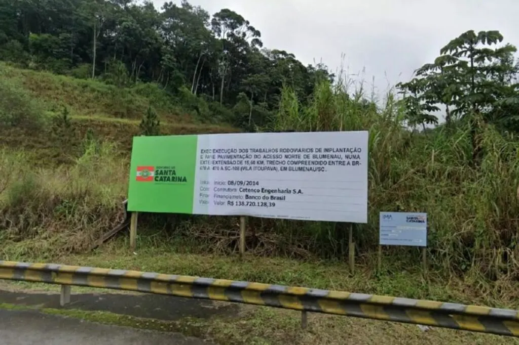 Obras do prolongamento da Via Expressa em Blumenau continuam paradas após autorização de retomada
