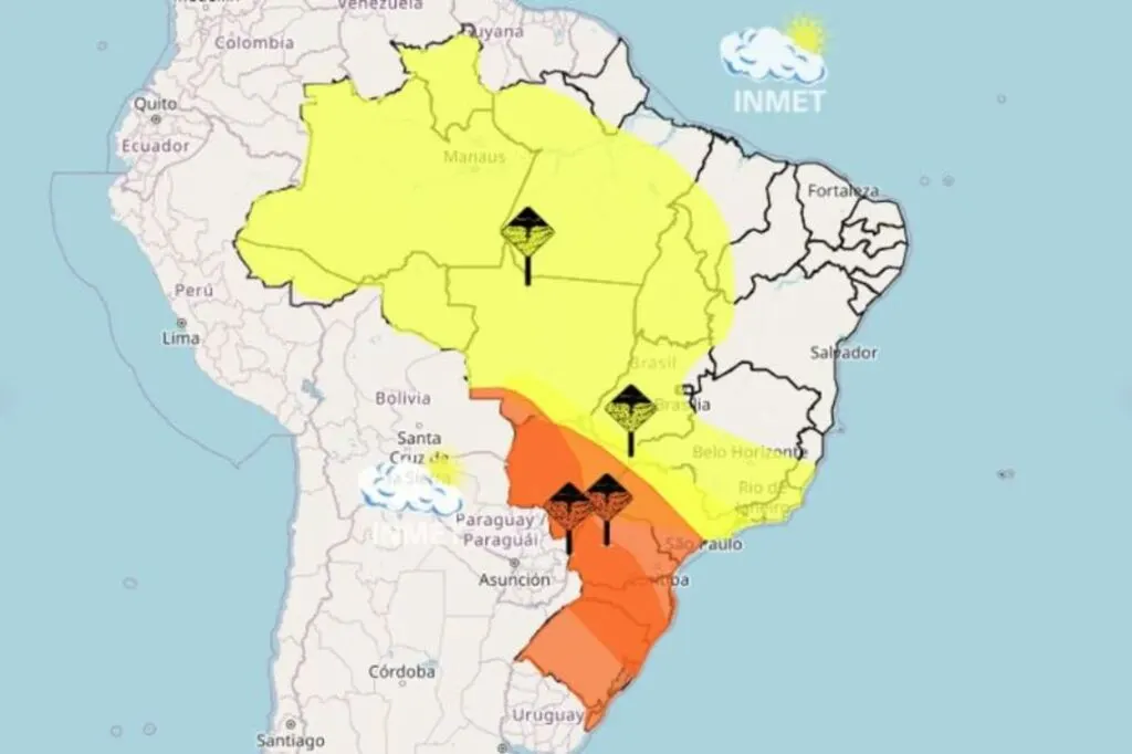 SC entra em alerta de perigo para ventos de 100 km/h e chuva intensa, aponta Inmet