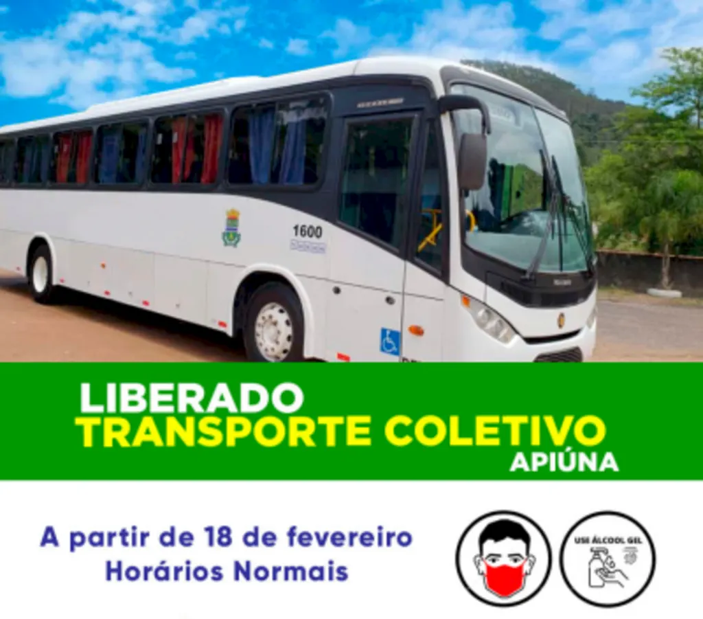 Transporte coletivo será liberado a partir do dia 18 de fevereiro