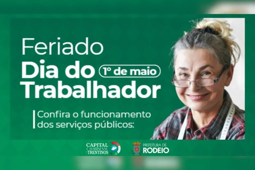 Alterações nos serviços públicos de Rodeio no feriado de 1º de maio